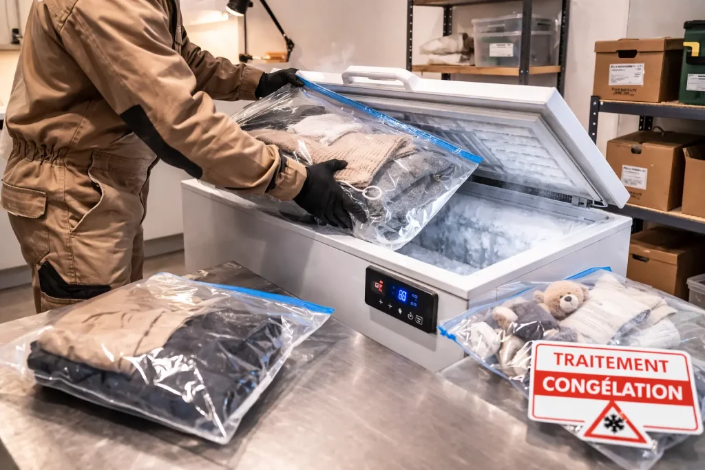 Congélation des affaires punaises de lit Congelation des affaires punaises de lit